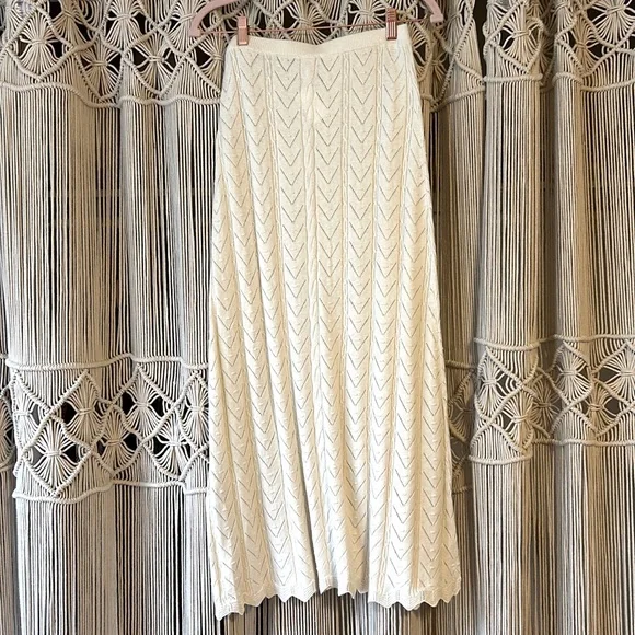 NWT Spell Lou Lou Knit Midi Skirt in Snow size small - Picture 7 of 11